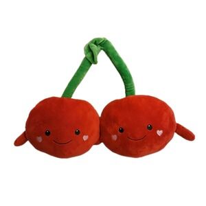 LOVE PLUSHY 15" Red Cherries Green Stem Plushy Stuffed Animal21'X15'X5' Toy39